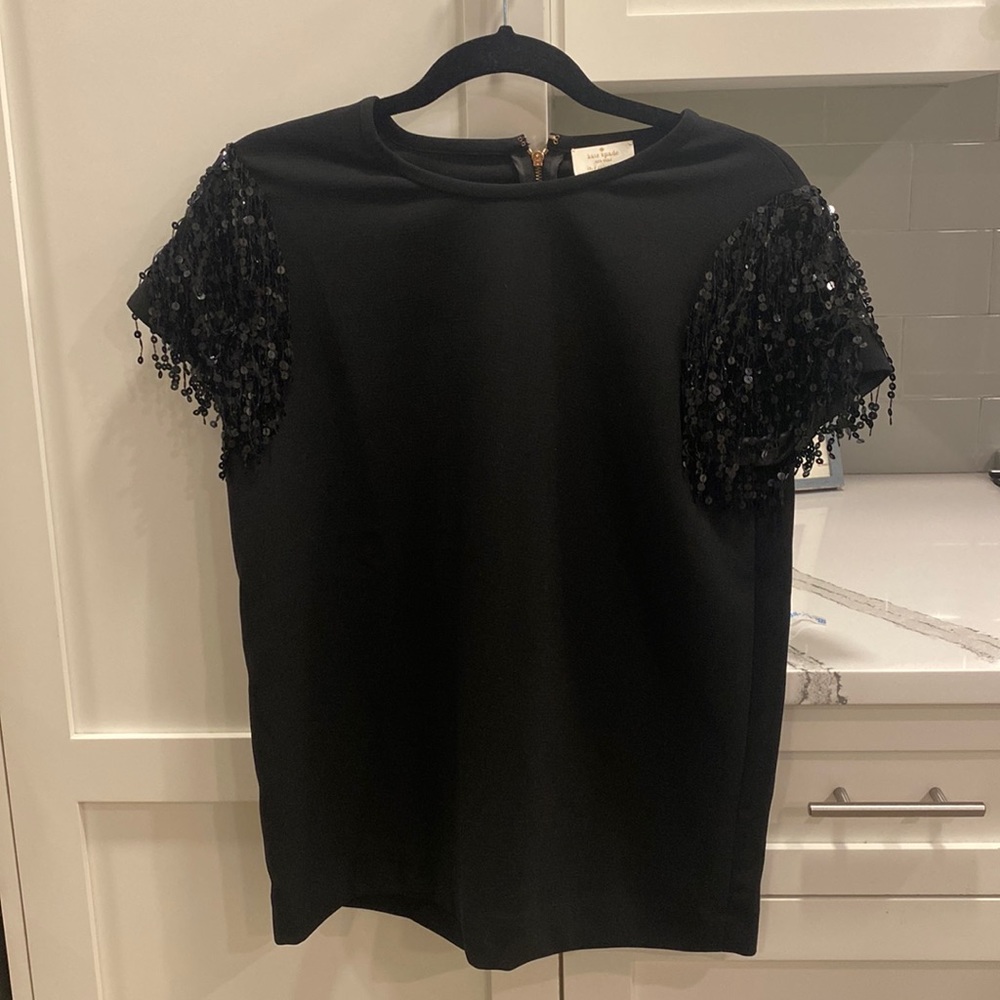 Black Kate Spade Sequin sleeve top